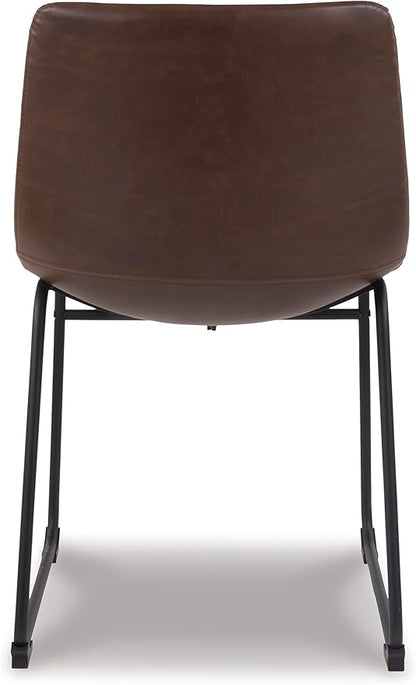 Signature Design by Ashley Mid Century Centiar Dining Bucket Chair Set of 2, Black and Brown