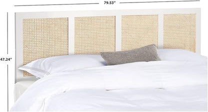 SAFAVIEH Home Collection Vienna White Wash Cane King Headboard Platform