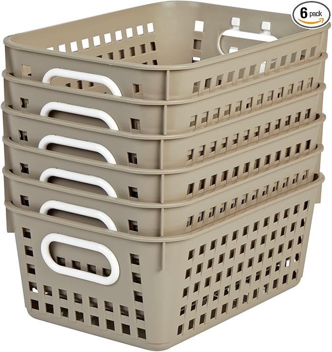 Really Good Stuff Medium Basket - Set of 6 -Tan