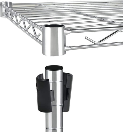 Simple Deluxe Heavy Duty 5-Shelf Storage Shelves, 1750Lb Loading Capacity, 35.43" W x 17.72" D x 70.87" H Adjustable Shelving Unit with Wheels, Chrome