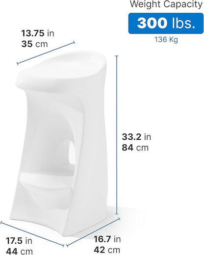 Step2 in-Pool Stool, Outdoor/Indoor Waterproof Patio Furniture, Bar Stool, Pool Lounge Chair, Made of Durable Resin, Weighted, White