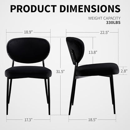 Black Dining Room Chairs Set of 6 Velvet 58D Memory Foam Upholstered Dining Chairs with Ergonomic Back & Swivel Leveling Feet Modern Armrest Kitchen Chairs for Restaurant/Dining Table/Vanity