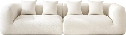 120'' Oversized Sectional Couches for Living Room Boneless Modular Sectional Sofa Plush Chenille Cloud Modular Couch Modern Sectionals with Deep Seat, No Assembly Required, 4 Seater, Beige