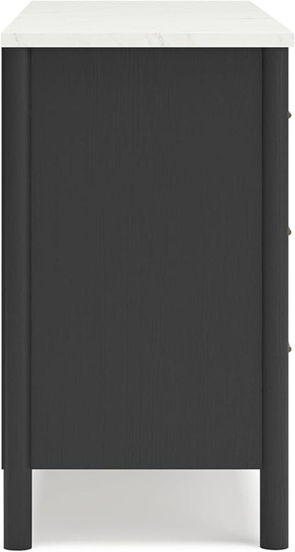 Signature Design by Ashley Cadmori Bohemian 6-Drawer Dresser with Safety Stop, Black & White