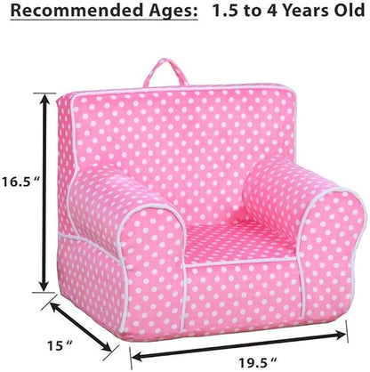 DIBSIES Personalized Creative Wonders Toddler Chair - Ages 1.5 to 4 Years Old (Pink Polka Dots)