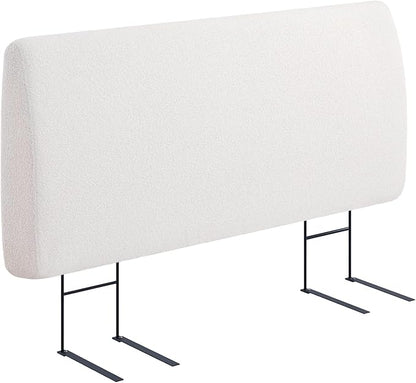 4.7" Upholstered Headboard for Full Size Bed, Height Adjustable and Ergonomic Headboard, Easy Assemble, Sturdy and Durable, Teddy Velvet, Beige