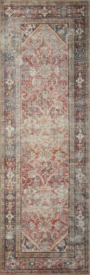 Loloi Amber Lewis Georgie Collection GER-01 Red/Navy 5'-0" x 7'-6", .19" Pile Height, Area Rug
