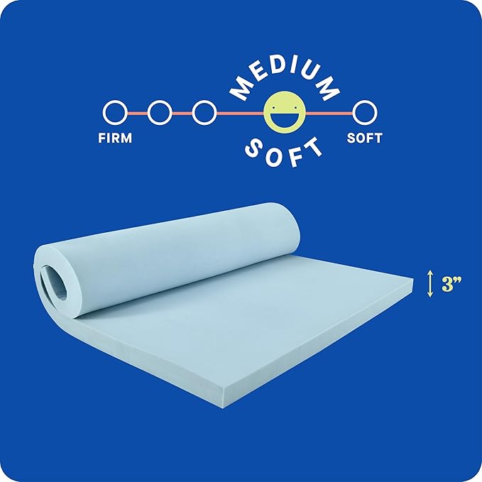 Sealy Dreamlife 3” Gel Memory Foam Twin Mattress Topper with SealyComfort Gel Foam, 1 Year Limited Warranty, Made in The USA