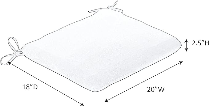 Sunbrella Patio Cushions - (2 Pack) - 20" W x 18" L x 2.5" T, Outdoor Chair Cushion with Comfort, Style & Durability Designed for Outdoor Living - Made in The USA
