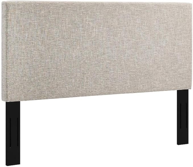 MAKLAINE Full/Queen Upholstered Linen Fabric Headboard in Beige