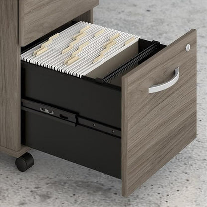 Pemberly Row Engineered Wood 72W x 30D Office Desk w/Drawers in Modern Hickory