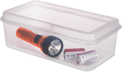 Sterilite 18-Pack FlipTop Stackable Rectangular Storage Bin with Hinging Lid, Clear