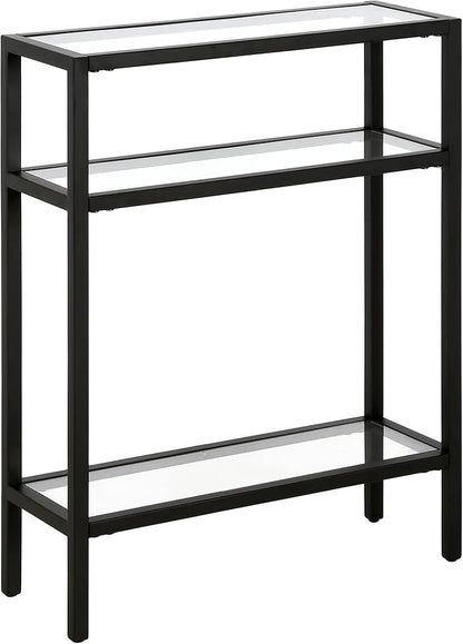 Henn&Hart 22" Wide Rectangular Console Table in Blackened Bronze, Entryway Table, Accent Table for Living Room, Hallway