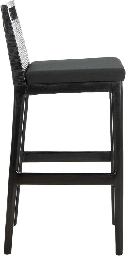SAFAVIEH Darin Barstool, Black/Black