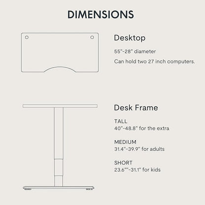 FLEXISPOT E6 MAX Bamboo 55x28 Inch Dual Motor 3-Stage Heavy Duty Standing Desk, 330lbs Weight Capacity, Height Adjustable Desk w/Cable Management & Wheels (Solid Bamboo Curved Desktop + White Frame)