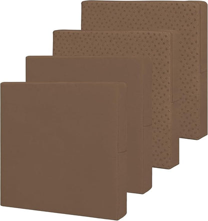 Easy-Going Waterproof Patio Cushion Covers ONLY Cover 27x25x5 inch 4 Pack Replacement Non-Slip Outdoor Seat Cushion Slipcover with Zipper. Brown