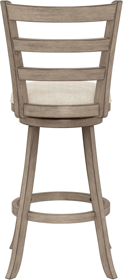 Hillsdale Laymon Modern Wood Bar Height Swivel Stool, Gray Brown