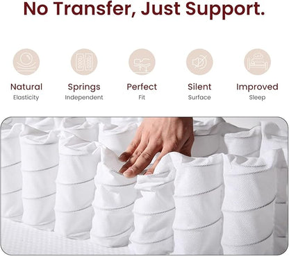 Full Size Mattress Balanced Firm with Breathable CertiPUR-US Certified Hard Foam for Single, Coils Hybrid Bed in a Box Fits Small Spaces, Absorb Noise & Pressure Relief - 74" Lx 53" Wx 12" H