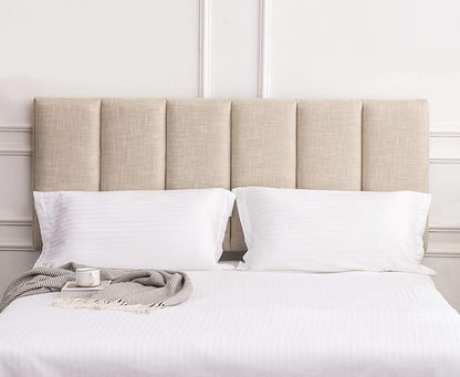Yongchuang Upholstered King Headboard Linen Head Board for King/Cal King Size Bed Adjustable Height Headboards Panel Oatmeal