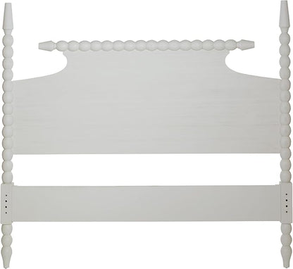 OSP Home Furnishings Spindle Design Cottage Style Headboard, 80.5W x 58.75H inches, Sandcastle Antique White Finish, King Size