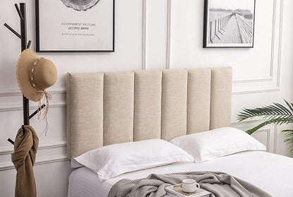Yongchuang Upholstered King Headboard Linen Head Board for King/Cal King Size Bed Adjustable Height Headboards Panel Oatmeal