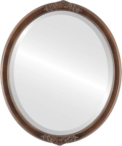 OVALCREST Oval Beveled Wall Mirror for Home Decor - Athena Style - Sunset Gold - 21" x 17" Outside Dimensions
