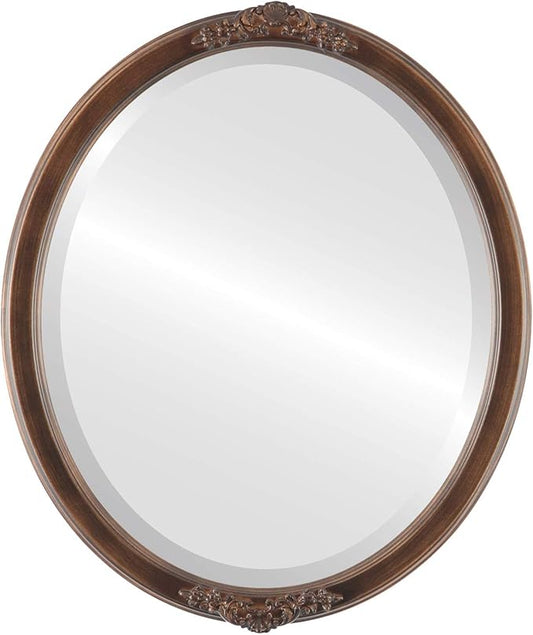 OVALCREST Oval Beveled Wall Mirror for Home Decor - Athena Style - Sunset Gold - 21" x 17" Outside Dimensions