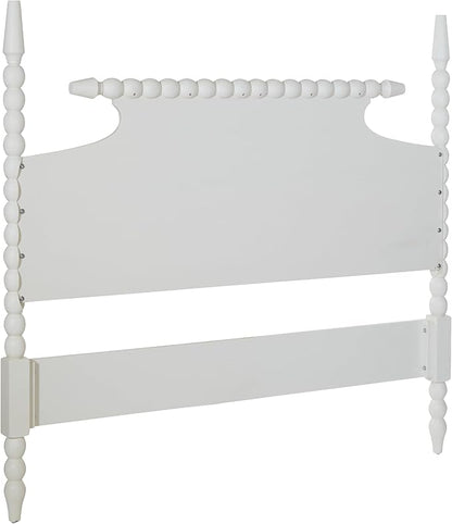 OSP Home Furnishings Spindle Design Cottage Style Headboard, 80.5W x 58.75H inches, Sandcastle Antique White Finish, King Size