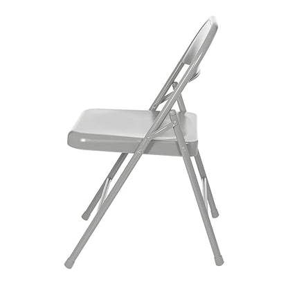 OEF Furnishings OEF900 Series Premium Lightweight All-Steel Folding Chairs (4-Pack, Gray)
