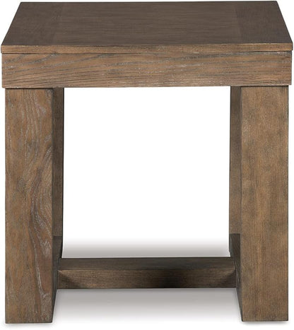 Signature Design by Ashley Cariton Contemporary Oversized Square End Table, Grayish Brown