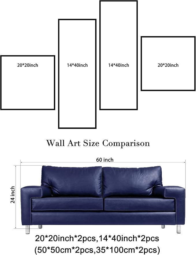 Wieco Art Huge Size Artwork 4 Panels 100% Hand-painted Modern Canvas Wall Art Elegant Flowers Paintings for Wall Decor Floral Oil Paintings on Canvas Art