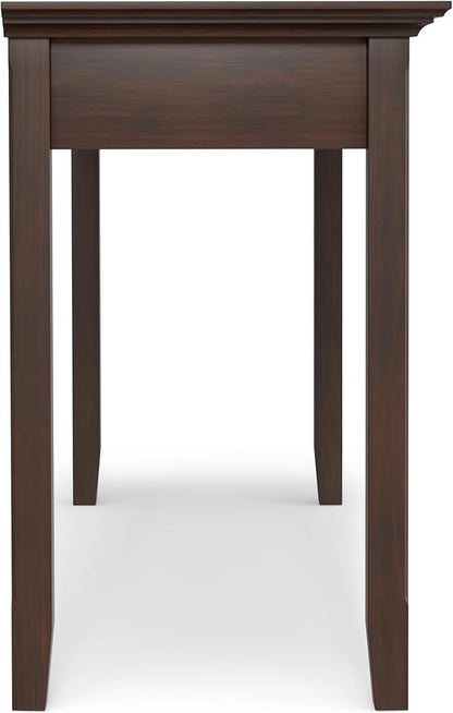 SIMPLIHOME Amherst Desk - 54-Inch Wide Solid Wood Writing Desk in Russet Brown, Transitional Home Office Computer Table for Workspace or Study with 2 Drawers and Flip-Down Keyboard Tray