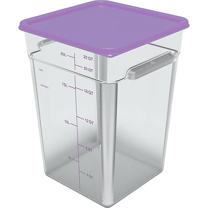 Carlisle FoodService Products CFS Squares Plastic Food Storage Lid 12-22 Quart Purple (Pack of 6)