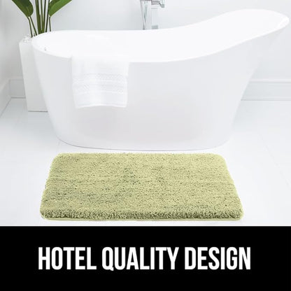 GORILLA GRIP Bathroom Rugs, 42x24, Ultra Soft Absorbent Mat, Thick Plush Bath Rug, Machine Washable, Microfiber Quick Dry, Mats for Shower, Bathtub and Floor, Home Decor Accessories, Sage