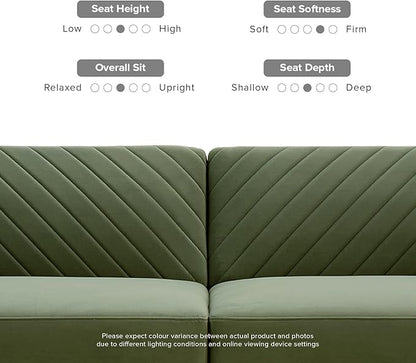 mopio 76.4" Futon Sofa Bed, Couch, Loveseat, Sleeper Sofa, Mid Century Modern Futon Couch, Sofa Cama, Couches for Living Room (Olive Green Premium Velvet)