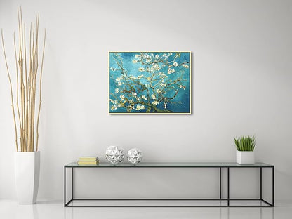 Wieco Art Framed Wall Art Giclee Canvas Prints of Almond Blossom by Vincent Van Gogh Paintings Reproduction Abstract Artwork for Wall Decor