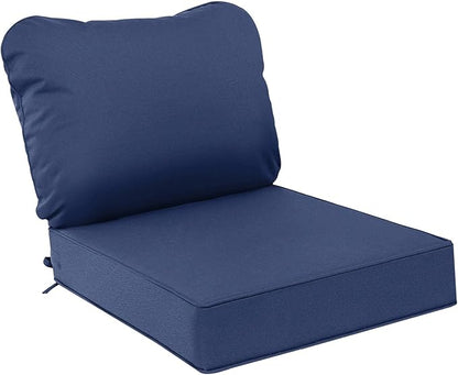 AAAAAcessories Outdoor Deep Seat Cushions, Waterproof, Fade-Resistant Patio Furniture Replacement Cushions, 24" x 24" x 5", Navy Blue
