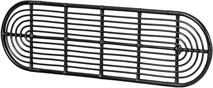Artisanal Abode Wall-Mounted Headboard Retro Black - Elegant Woven Rattan Headboard with Minimalist Aesthetic, Organic Texture, and Effortless Installation for Full/Queen Beds - 1.5" x 1.5"