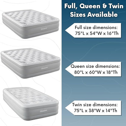 Beautyrest Skyrise Twin Size Air Mattress with Coil Beam Construction, Edge Support with External Pump and Puncture Resistant Vinyl for Guests and Camping