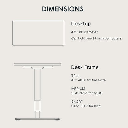 FLEXISPOT E6 3-Stage Dual Motor Electric Standing Desk 48 x 30 Sit Stand Up Desk, Holds 220 lbs, Adjustable Height w/Memory Presets, One-Piece White Desktop & Black Frame, Ships in 2 Boxes