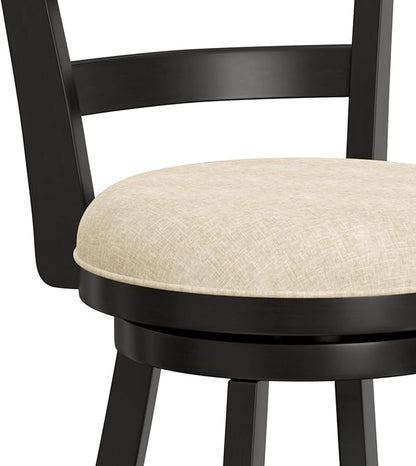 Hillsdale Laymon Wood Kitchen Counter Height Swivel Stool, Black