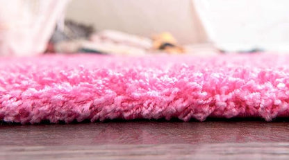Unique Loom Solid Shag Collection Area Rug (2' 7" x 10' Runner, Taffy Pink)
