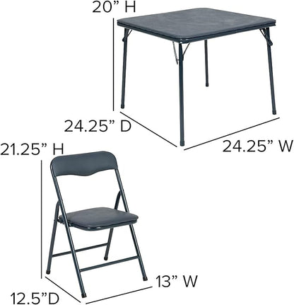 Flash Furniture Mindy Kids Navy 5 Piece Folding Table and Chair Set