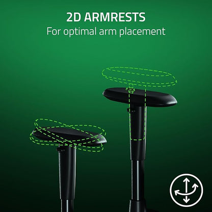 Razer Iskur V2 X Ergonomic Gaming Chair: Built-in Lumbar Support - Widened Seat Base - High Density Foam Cushions - Adjustable 152 Degree Recline - 2D Armrests - Plush Fabric Finish - Black