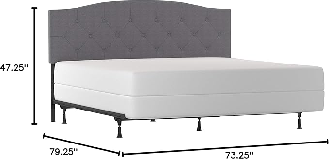 Hillsdale Provence Upholstered, King/Cal King Headboard with Frame, Glacier Gray