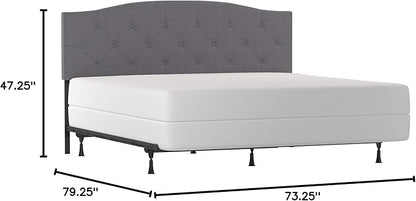 Hillsdale Provence Upholstered, King/Cal King Headboard with Frame, Glacier Gray