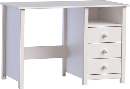 From the Tree Furniture Solid Wood Desk with Drawers – Compact Study Desk for Kids & Adults, Space-Saving Home Office Writing Table, Real Pine Construction