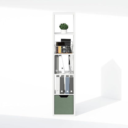 Furinno Cubic Closet Organizers and Storage, 5-Cube Closet Organizer, Open Shelf Closet Storage, Extra Thick Frame for Wardrobe, Bedroom, Living Room, White