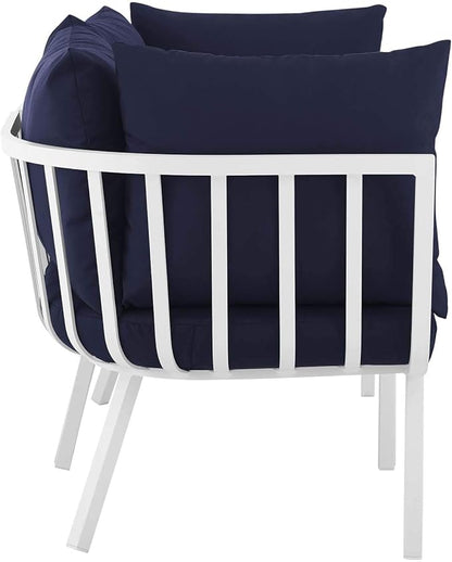 Modway Riverside Outdoor Furniture, 2-Piece Set, White Navy