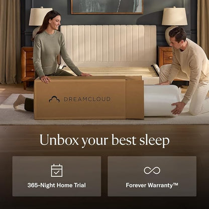 DreamCloud Ultra 15" Twin XL Mattress - Luxury Hybrid Gel Memory Foam - 365 Night Trial - Fiberglass Free - Forever Warranty - Mattress in a Box - CertiPUR-US® Certified